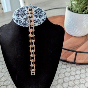 Rose Gold and Crystal Bike Chain Bracelet